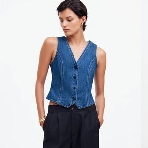 Madewell Blue Denim Vest Top
